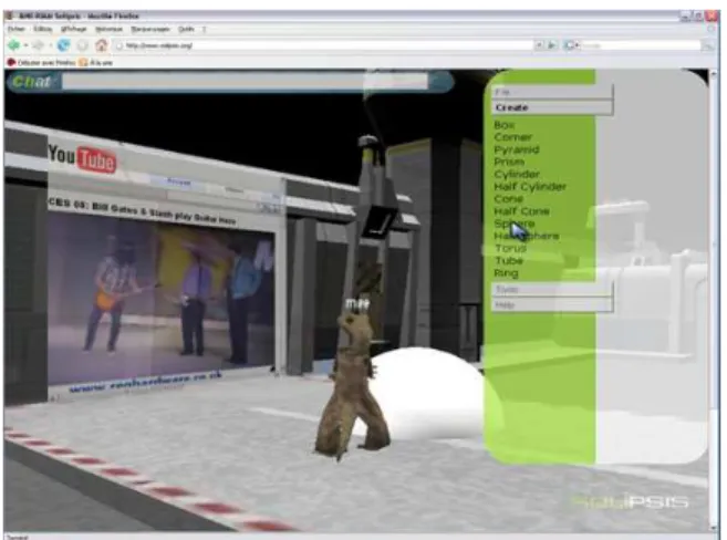 Figure 3: Web based navigator embedding modeling tools, and pro- pro-viding a mapping of web pages as interactive textures.