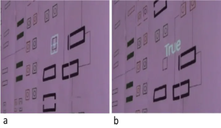Figure 5: Memory test: (a) the hand-held pico- pico-projector (HG) displays a cursor to the user