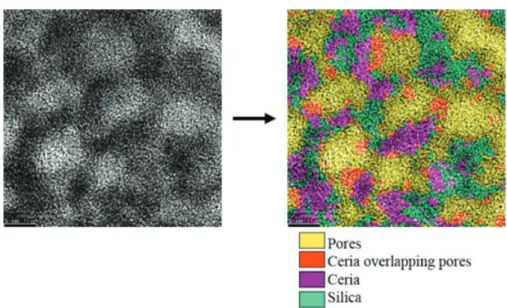 Fig. 7. Segmentation of an image extracted from set 1 (the images consist of 512 × 512 pixels, numerical resolution = 0.07 nm).
