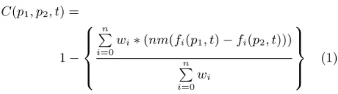 Table 1: Symbols Table β i (t) tendency to innovate (at time t) β v (t) tendency to vary (at time t) f i (p, t) value of feature i of participant p at
