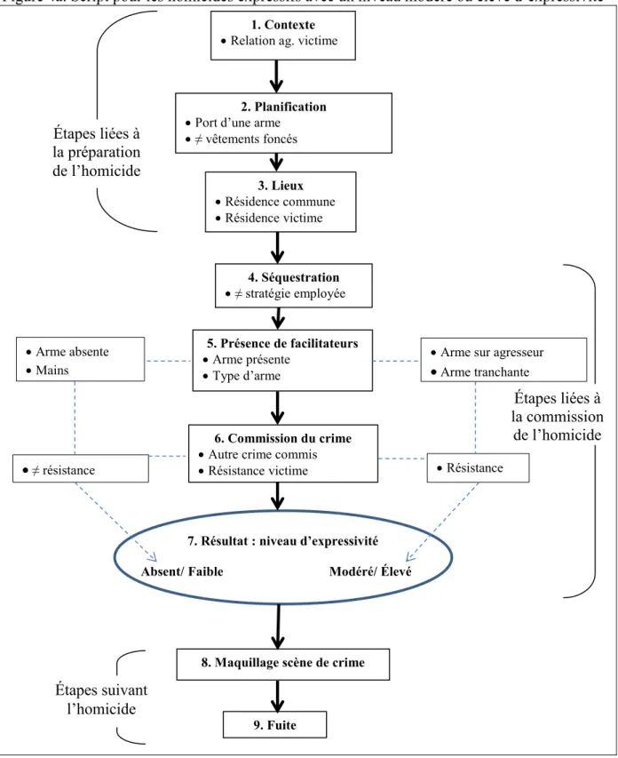 Figure 4a. Script pour les homicides expressifs avec un niveau modéré ou élevé d’expressivité 