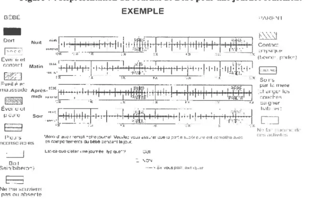 Figure 7 : Représentation du Journal de Bébé pour une journée seulement