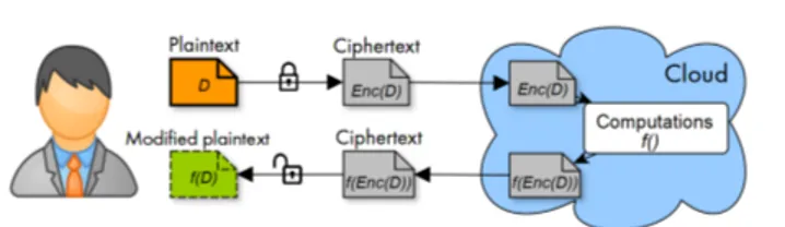 Figure 1: Homomorphic Encryption (HE) principle.