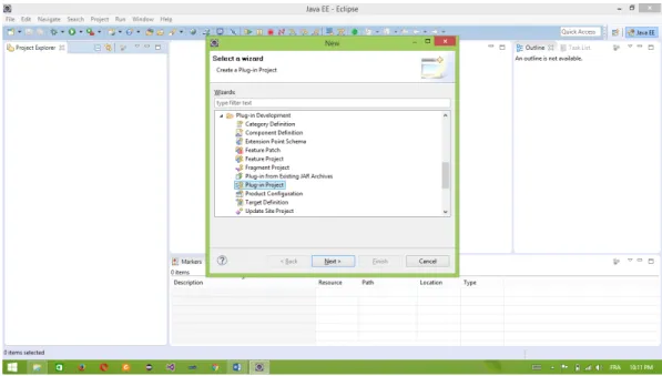 Figure 4.1: Génération du Bundle (plug-in) via Eclipse