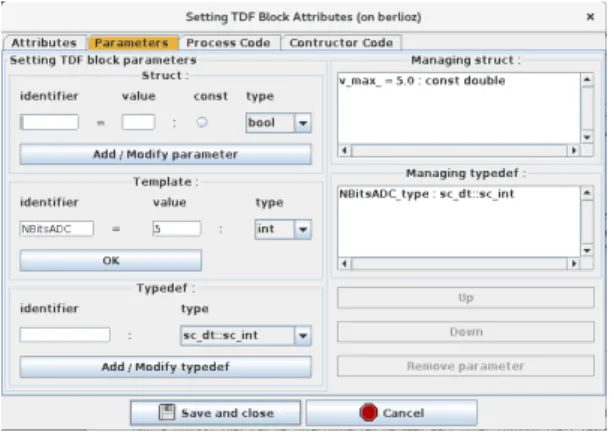 Figure 3: TDF module parameters