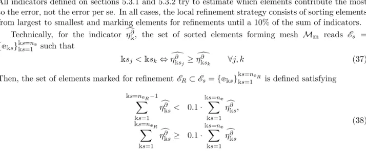 Figure 5.b clearly shows that by removing completely any contribution belonging to V h , the only local contributions to the global QoI are those were the p2 shape functions capture better the error than the p1 shape functions