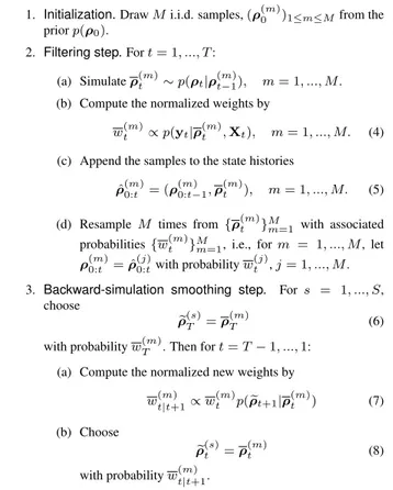 Table 1: BPF algorithm with backward-simulation smoother for space- space-variant blur identification.