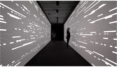Figure 25 — Rioji Ikeda, data.path, 2013, installation audiovisuelle, œuvre électronique   https://vimeo.com/76813693 