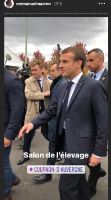 Fig. 8. Story d’Emmanuel Macron : vidéo au Sommet de l’élevage. 