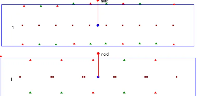 figure B.3.7 : en haut, une bande de dix clichés en mode vertical, en bas en mode avant arrière