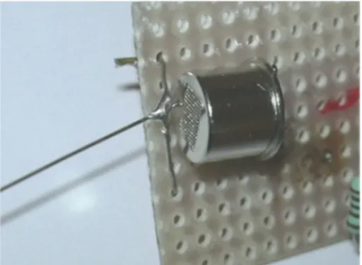 Figure 10: Figaro  metal  oxide (MOX) sensor with micro-channel  capillary connected through its packaging