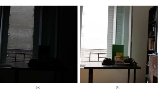 Figure 6.6. Scene at two different exposure times for our second experiment.