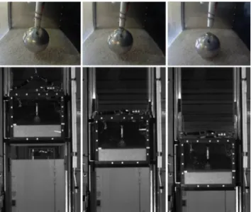 FIG. 10. Images sequence depicting the initial release, free-fall, and collision phases for a 2.0 m drop test