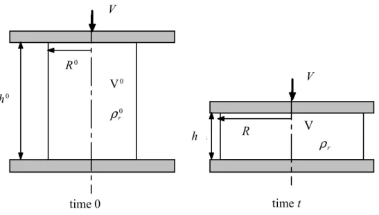 Figure 4: Uniaxial free compression test. 