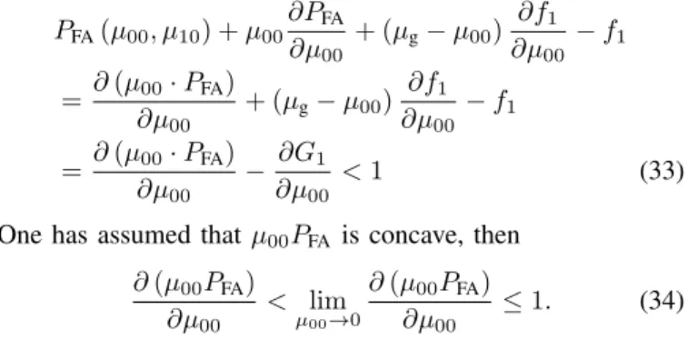 Fig. 6. P D as a function of P FA for the non-adaptive DFD with different γ and different densities of defective sensors; here µ = 7.