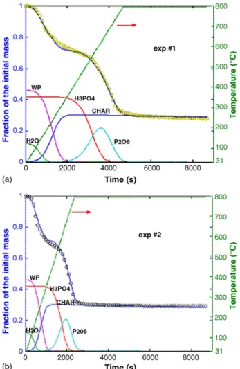 Fig. 3. Comparison between experimental TG curve and predicted one.