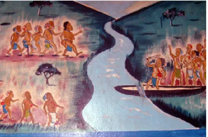 Figure 4-4. Arrivée des ancêtres des Mandjara au bord du fleuve Mapé. 