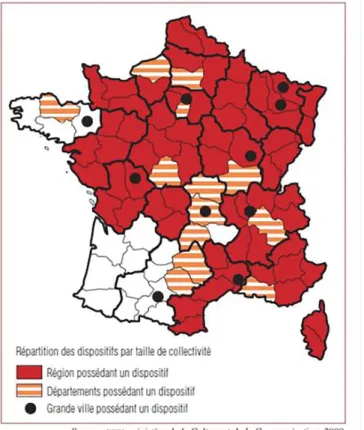 Figure 1 : Collectivités locales disposant d’un dispositif de type 