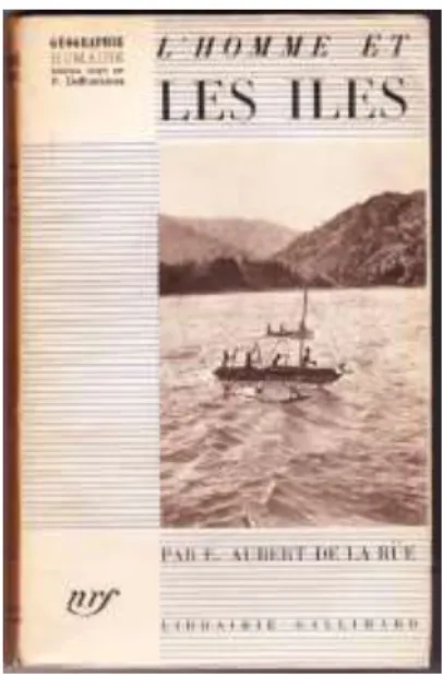 Figure 14 : Edgar Aubert de la Rüe - Couverture de L’homme et les îles, Paris : Gallimard, 1935