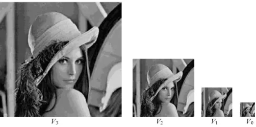 Figure II.2 : Représentation multi-résolution de l'image Lena à la résolution trios  