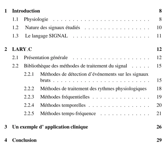 Table des matie`res