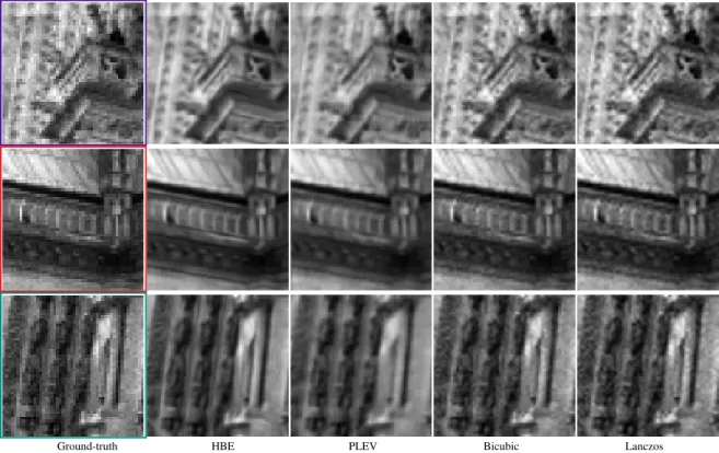 Fig. 6. Real data. Zooming ×2. Interpolation of the green channel of a raw image (RGGB)