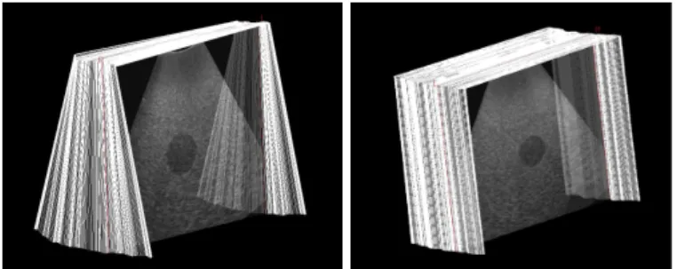 Fig. 2. B-scans sequences used during evaluation. Left: fan sequence. Right translation sequence.