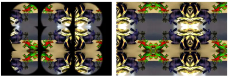 Figure 6: The aperture of the pickup system determines the depth of field of the light-field views (shown is the center view, but other views behave similarly)