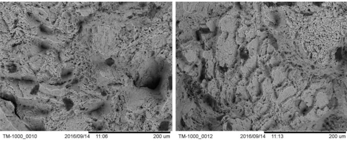 Figure 10. Fracture tensile surface of the vertical stress-relieved sample. (a): overall  view of the fracture surface