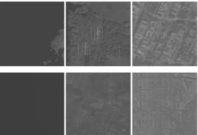 Fig. 12 Satellite image database for our experiment with different types of artifacts such as strips and aliasing, with different  intensities and in different environments such as city, forest and sea