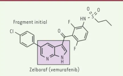 Figure 3.  Structure chimique du Zelboraf issu du fragment  7-azaindole (encadré).