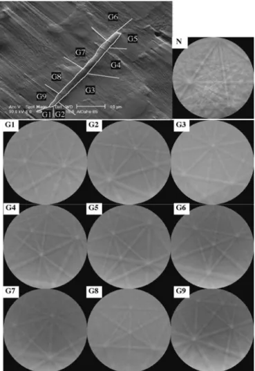 Figure 5 gives the EBSD patterns of a needle and its surrounding quasicrystalline grains