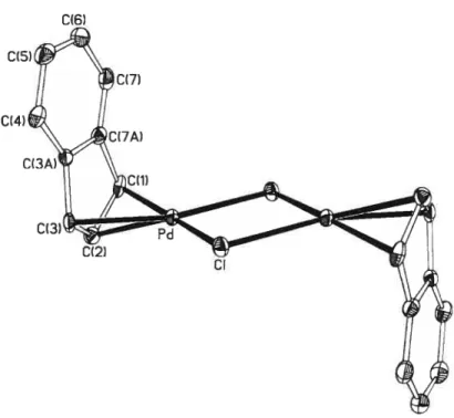 Figure 2.2: ORTEP view of complex 6. Thermal ellipsoids are shown at 30%