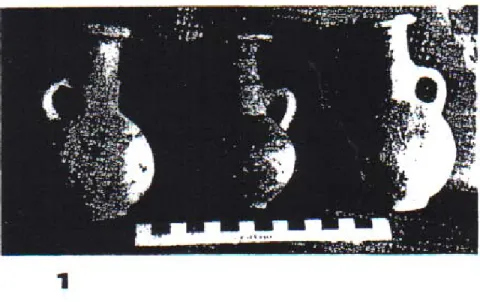 Figure 18:  Al Mina, niveaux VII,VI et VIII, jarres type « Trefoil Rimmed », et Bichrome