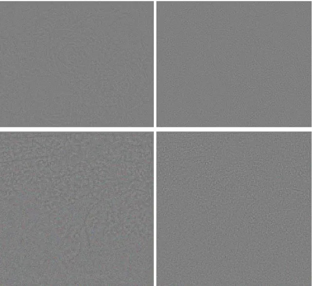 Figure 4: Noisy part (left column : color ROF, right column: color OSV).