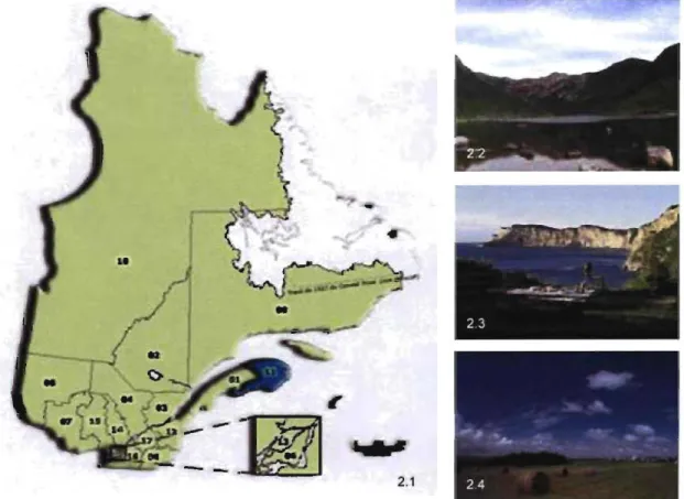 Figure 2.1.  Localisation de la  région  Gaspésie-Îles-de-Ia-Madeleine (Québec) 
