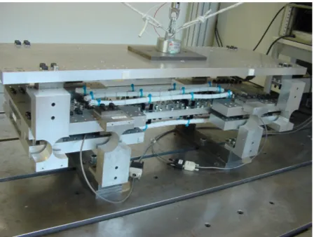 Figure 6: The four-point-bending experimental setup with six white cable specimens (φ 15mm)