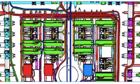 Figure 1: Example of a cable layout in a Thales satellite panel