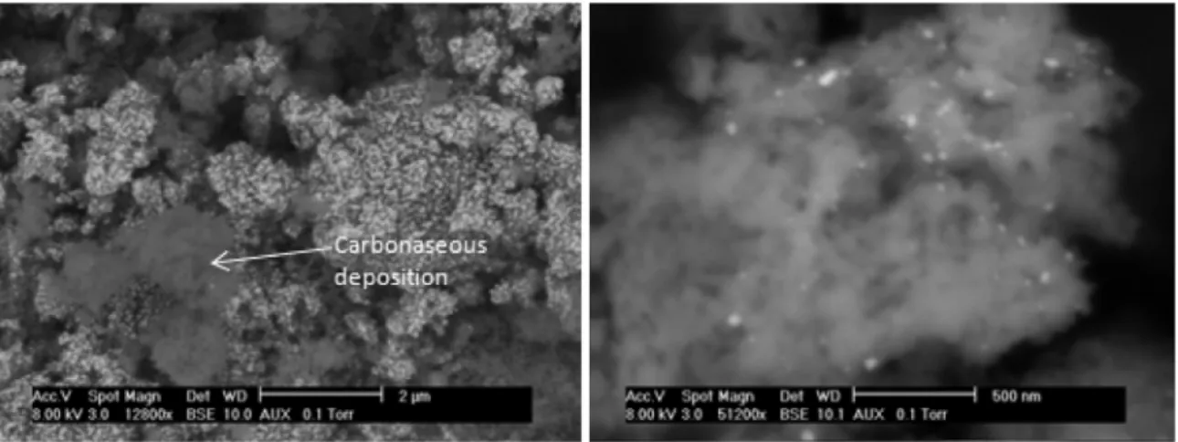 Fig. 13. Illustration of carbonaceous deposition on Ru/HAP IWI after catalytic test in the U-shape quartz reactor.