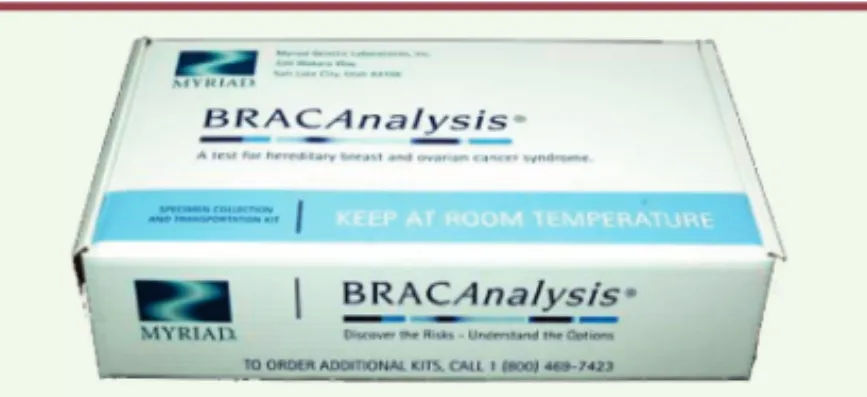 Figure 1. Le test BRACAnalysis de Myriad Genetics.