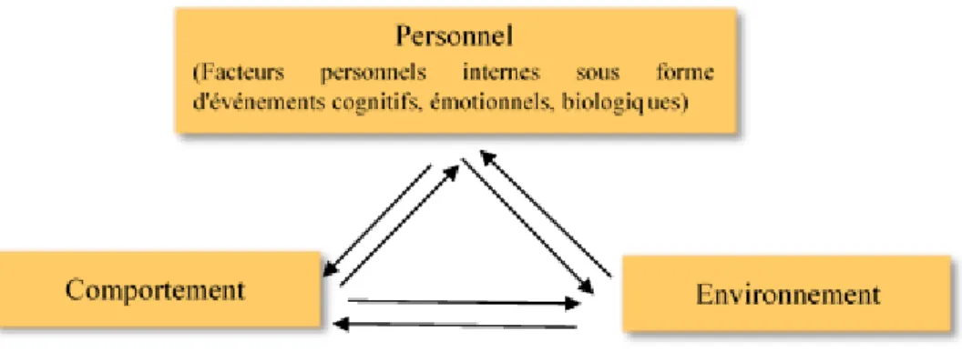 Figure 2: La triade de causalité (Bandura, 2007, p.17) 