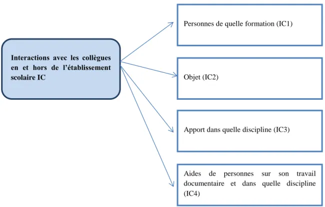 Figure 6 : Catégorie du thème « interactions avec les collègues IC »