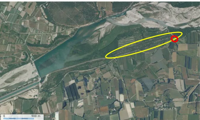 Figure 1: localisation de la digue et du site d'expérimentation. Voir plan de détail annexe 1)  
