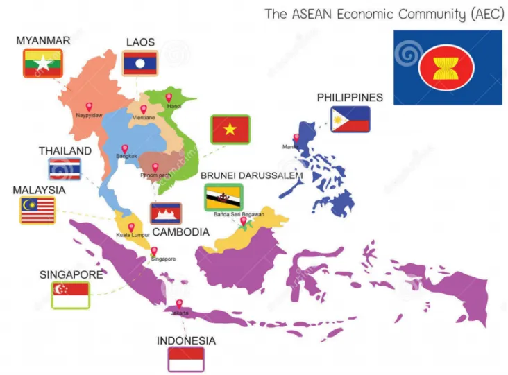 Figure 9 : la carte de la Communauté Économique de l’ASEAN en 2015 