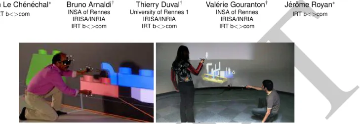 Figure 1: These two figures state the question: How close are 3D bimanual interactions to collaborative interactions?
