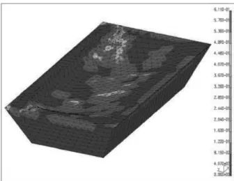 Fig. 8. Damage field generated by thermal gradients at a time of 30s after the tool extraction from the SPF press