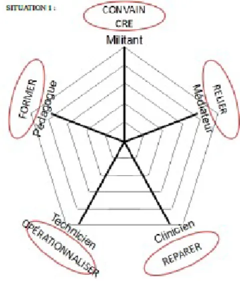 Figure 1 : Modélisation des 5 fonctions de l'intervention sociale