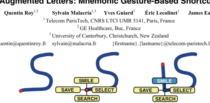 Figure 1: Augmented Letters in novice mode. The menu appears after a 500ms pause. 