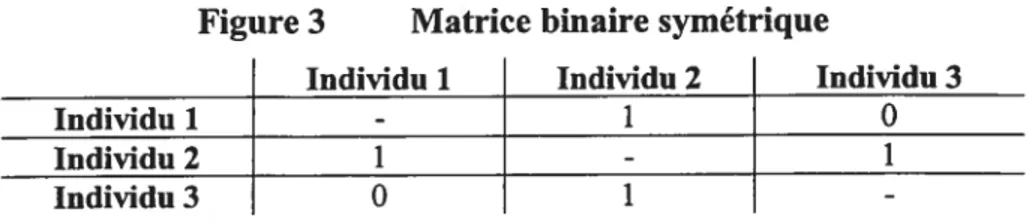 Figure 3 Matrice binaire symétrique