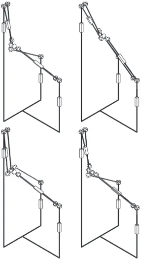 Fig. 8 Example of joint configuration with two direct kinematic so- so-lutions in operation mode 1.